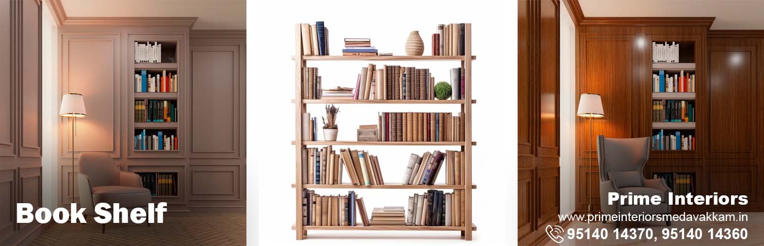 book shelf, prime interiors, medavakkam, Chennai.