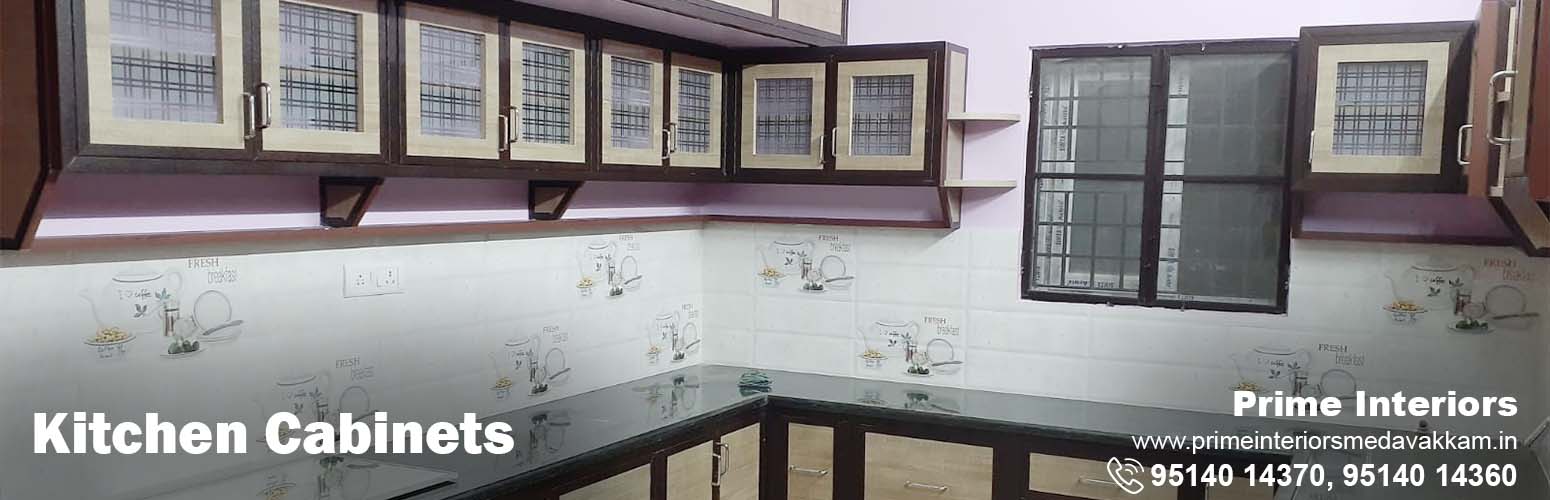 kitchen cabinets, prime interiors, medavakkam, Chennai.